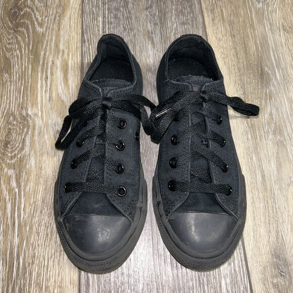 CONVERSE ALL STAR 314786F Low Top Canvas All Black Youth Kids US Size 13 - Picture 4 of 11